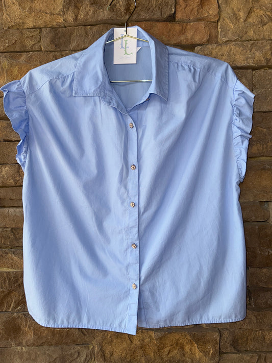 C&I Periwinkle Blue Fluttersleeve Top S