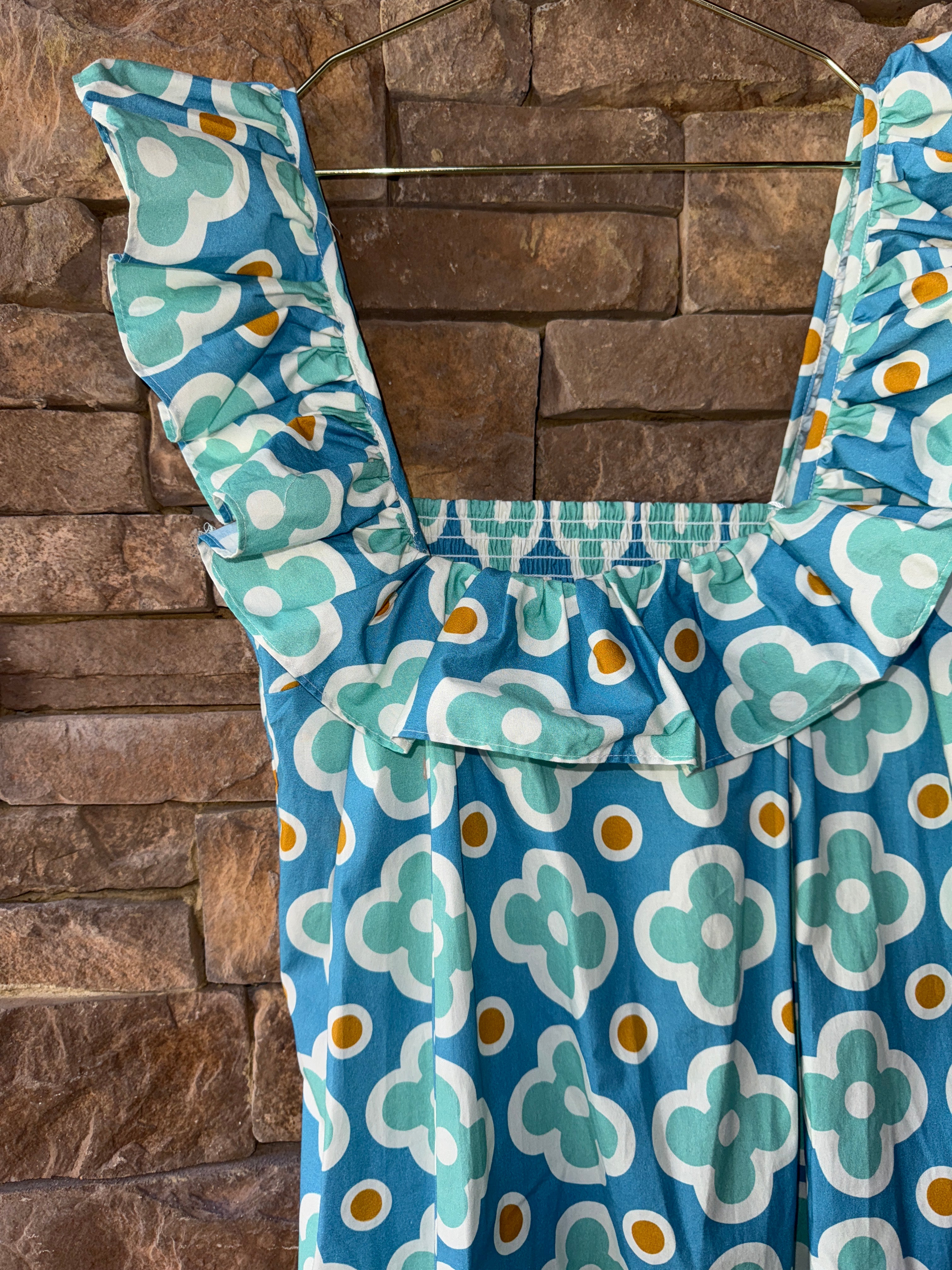 Taylor Tillman Grace Dress in Aqua Mosaic M