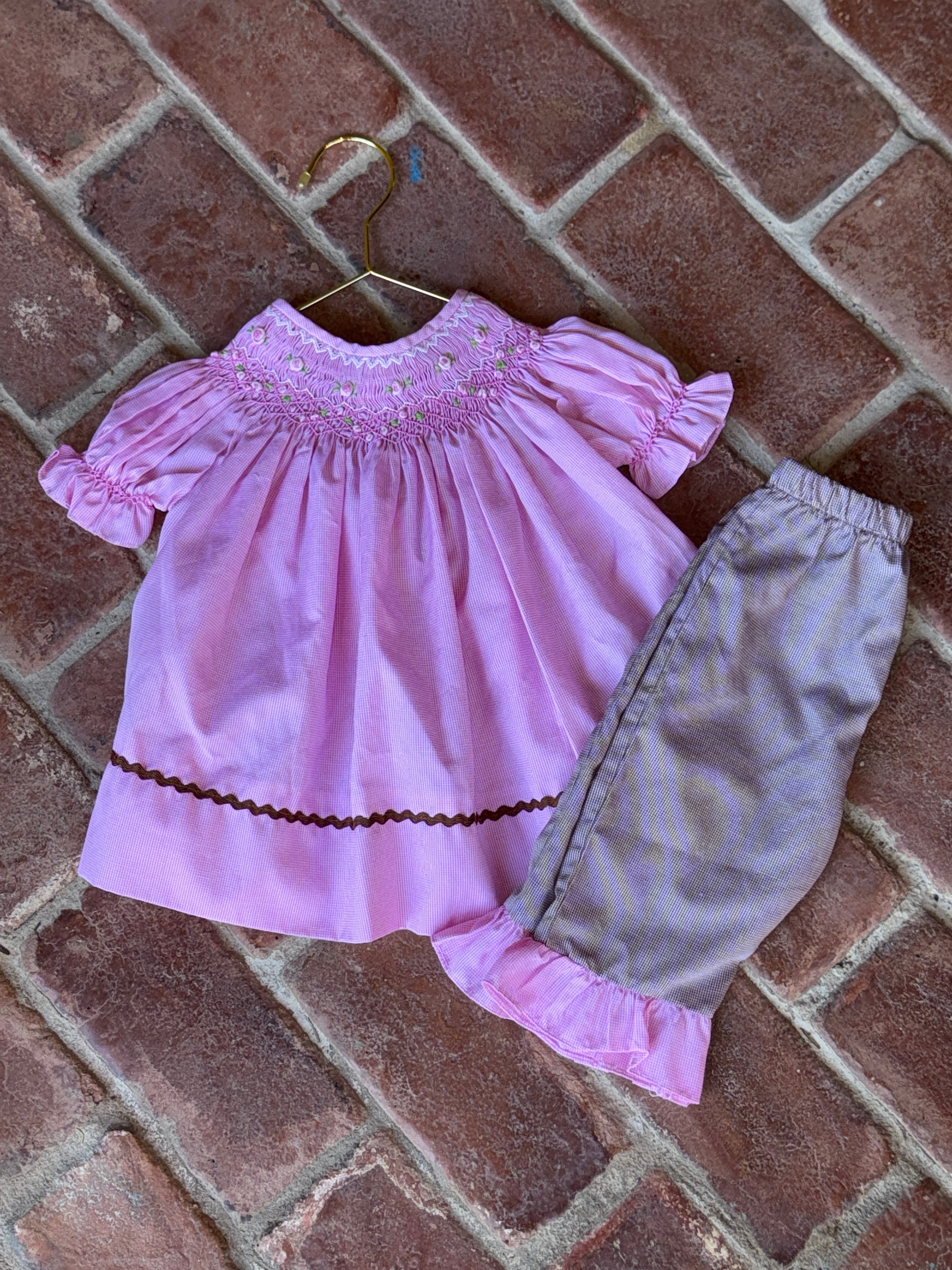 Babeeni Pink Smocked Short Set 9M