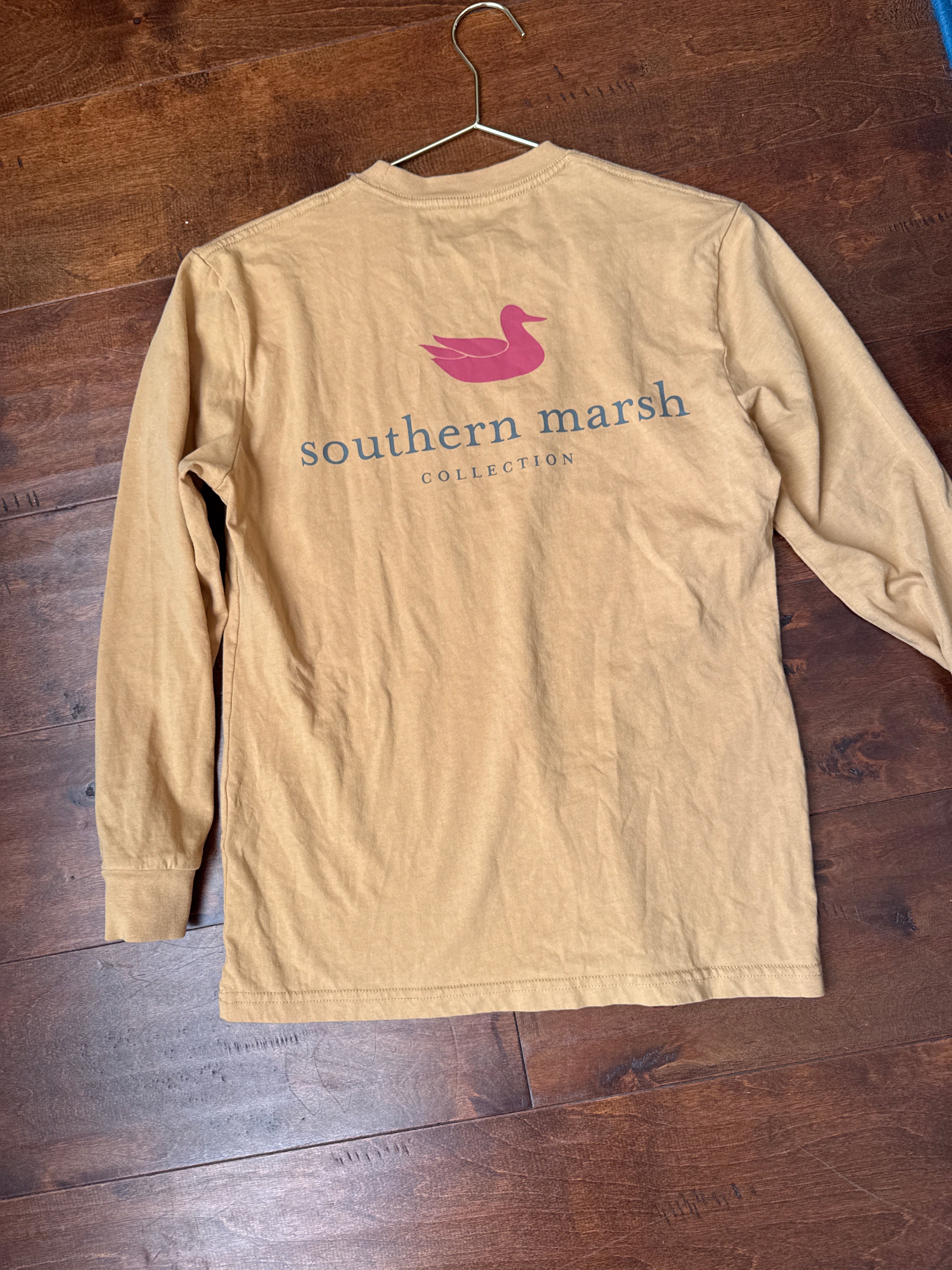 Southern Marsh Ls Gold Duck Shirt YL