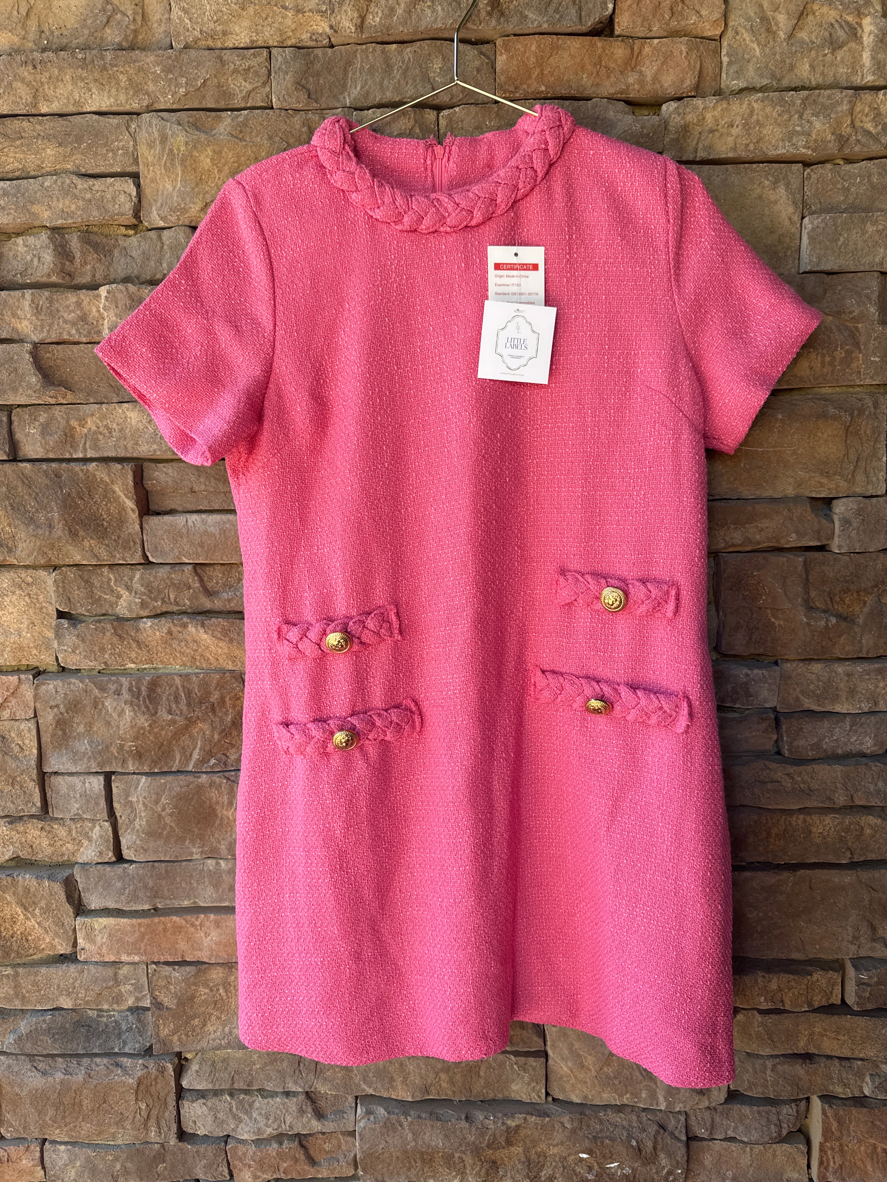 Tuckernuck Jackie Pink Tweed Dress M