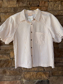 Hailey & Co Beige and White Striped Top M