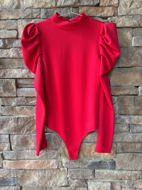 TCEC Red LS Body Suit Puff Sleeve L