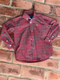J Bailey Chritmas Plaid Roscoe Ls Shirt 3T