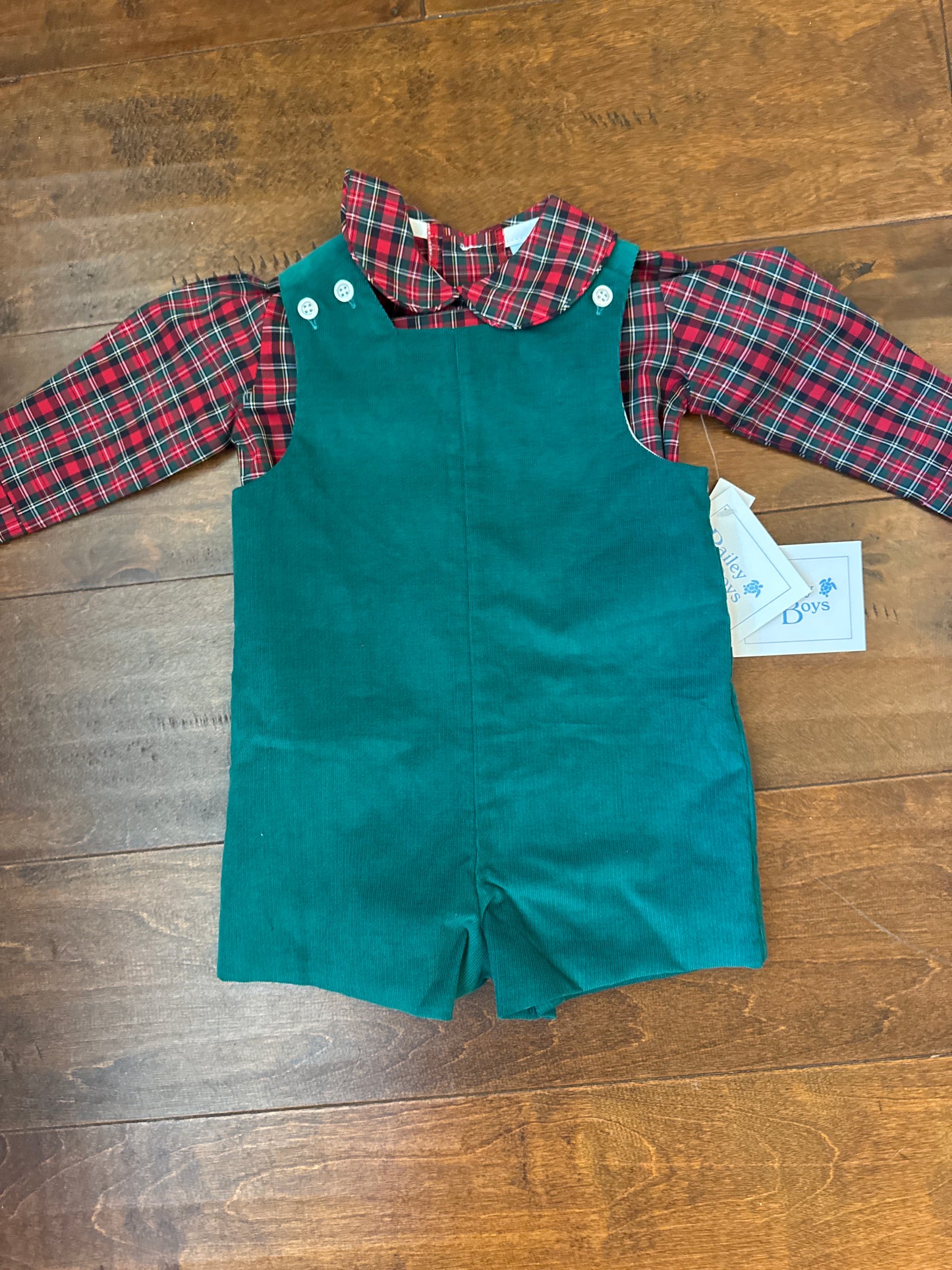 Bailey Boys Jon Jon Short Tab Mistletoe Plaid 12m