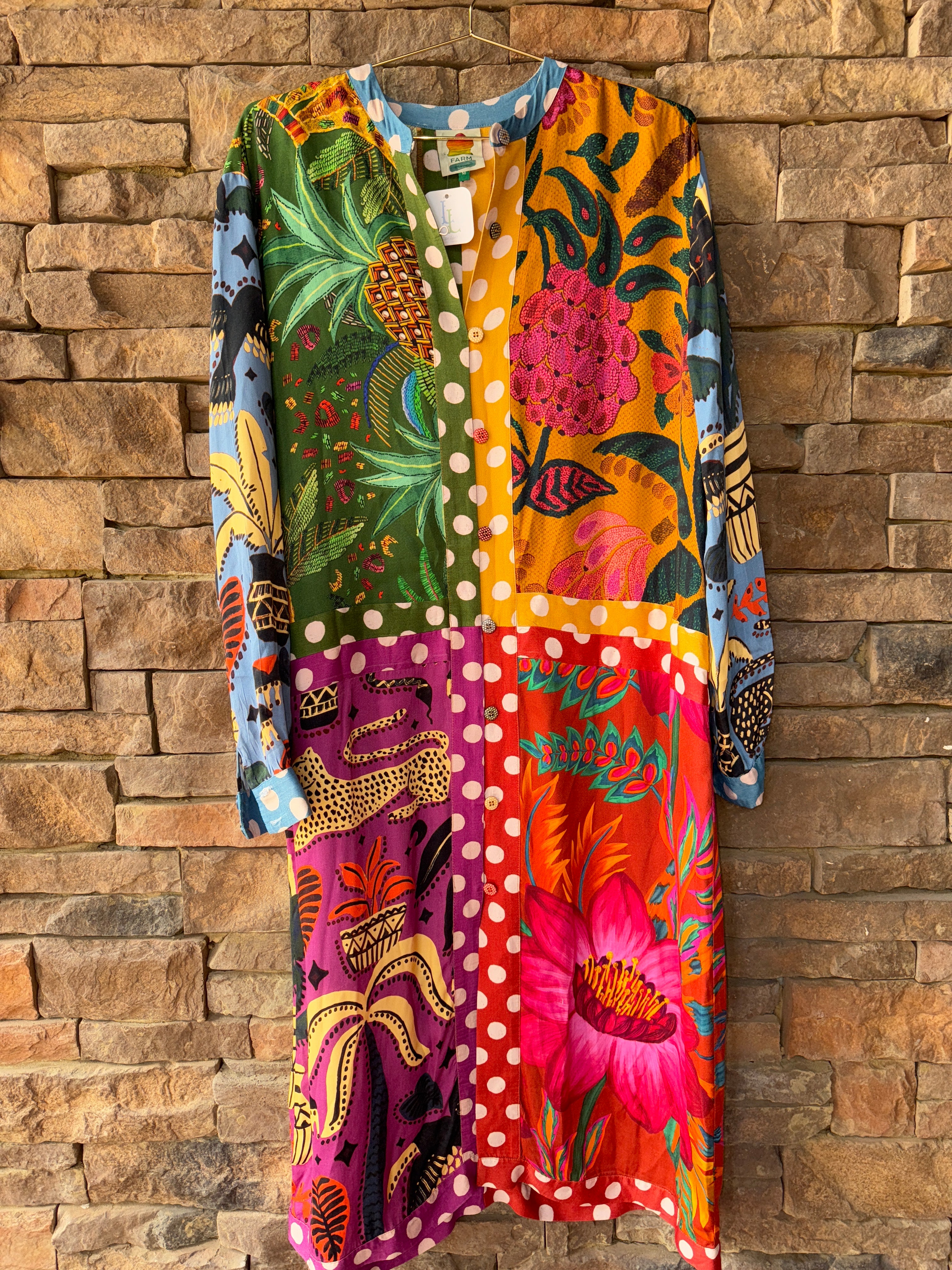 Farm Rio Multi Colored LS Maxi M