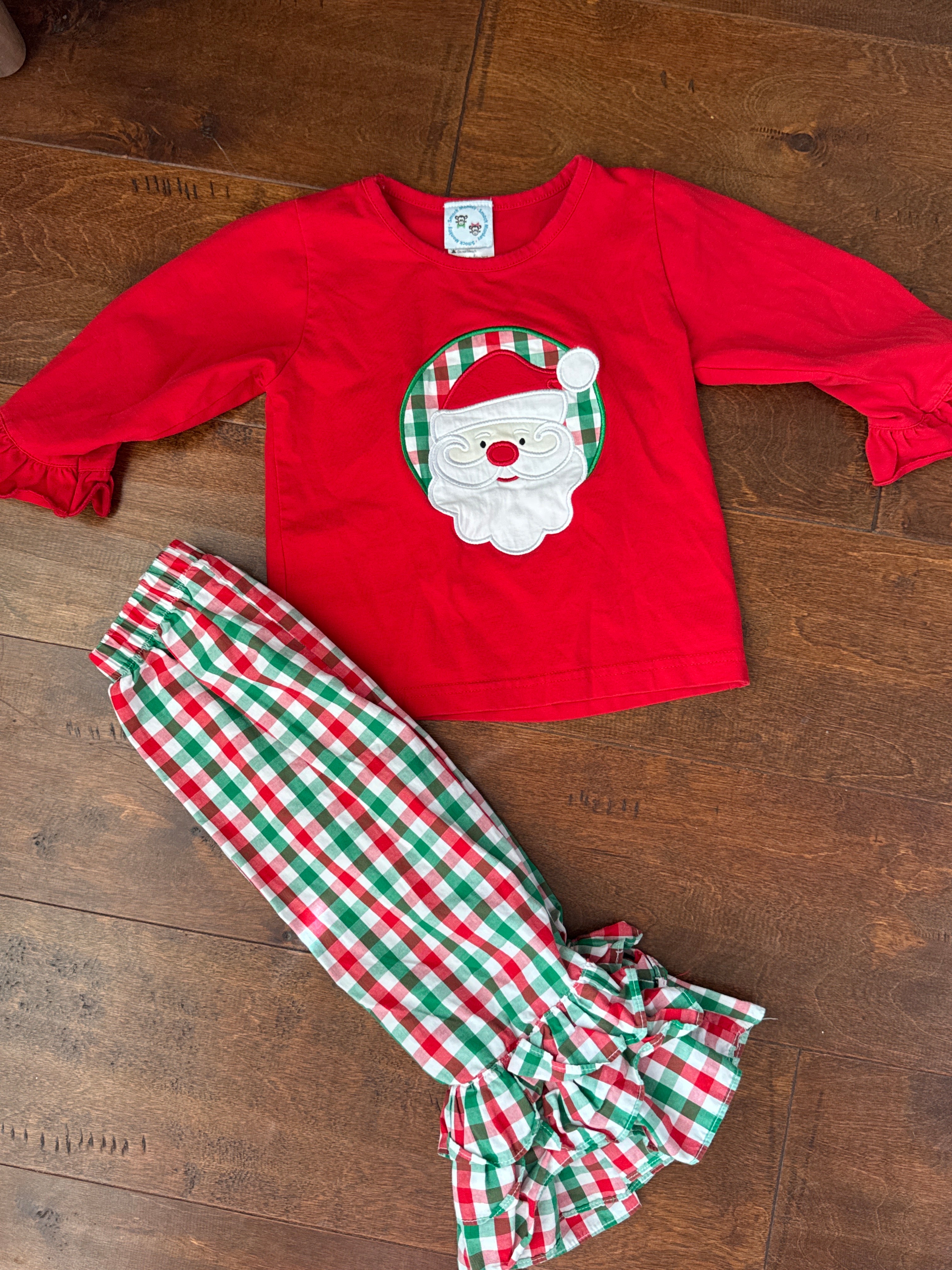 Smock Monkey Santa Pants Set 2T