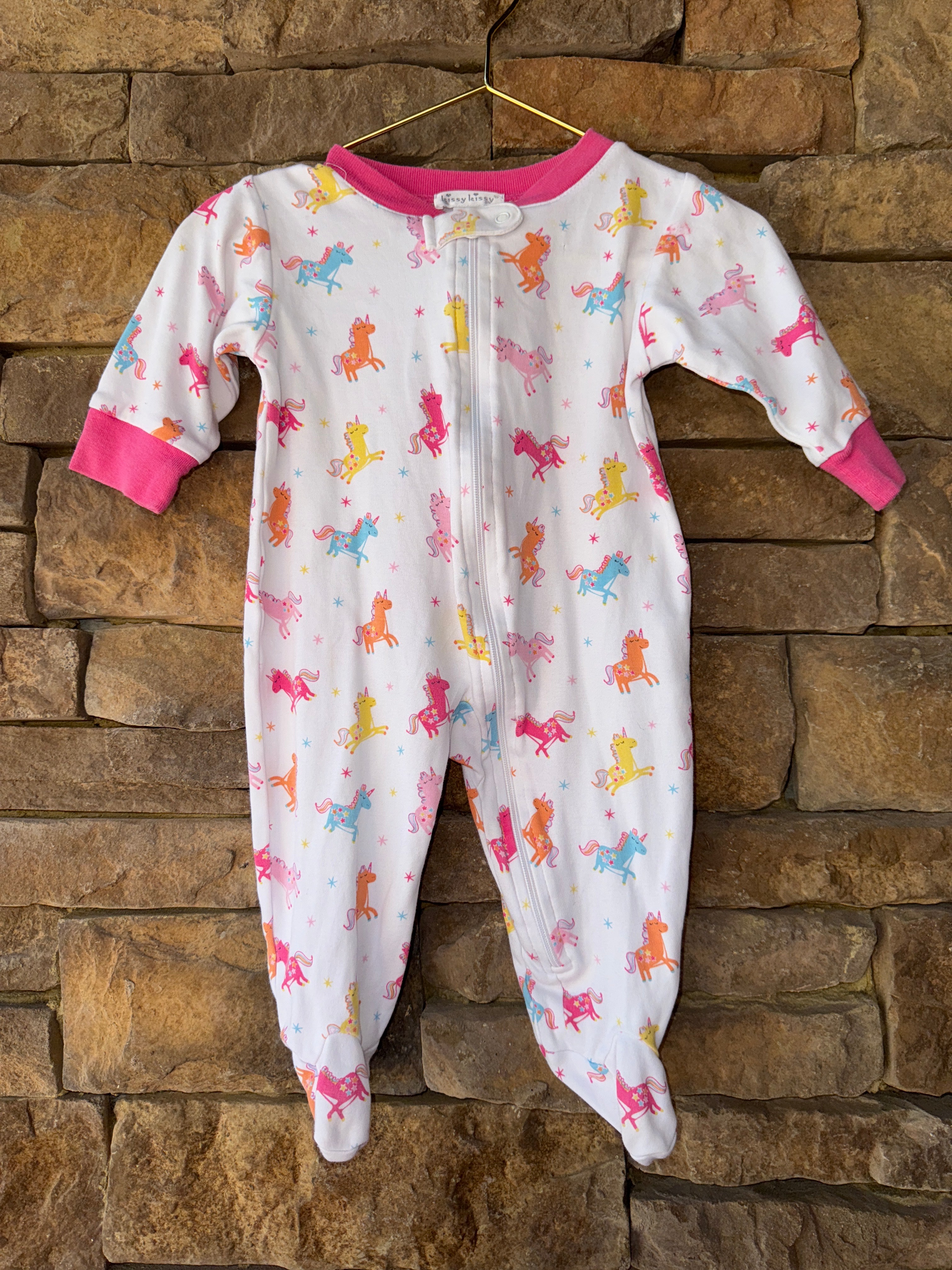 Kissy Kissy Unicorn Zipup PJs 3-6M