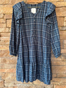 Madewell Blue Light Flannel Drop Hem Dress M