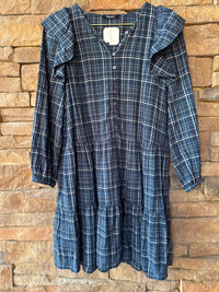 Madewell Blue Light Flannel Drop Hem Dress M