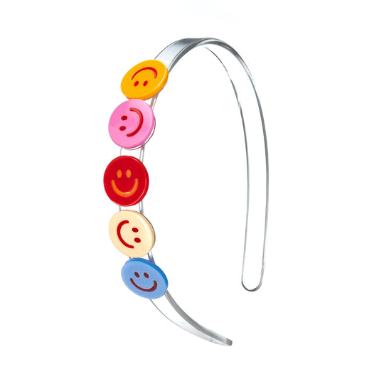 Colorful Happy Face Headband