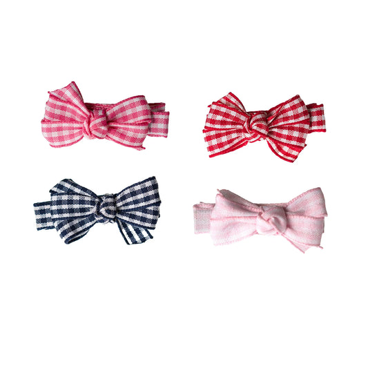 Little Bows Checkered Fabric Hair Clip