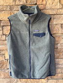 Patagonia Grey/Navy Zip Fleece Vest L