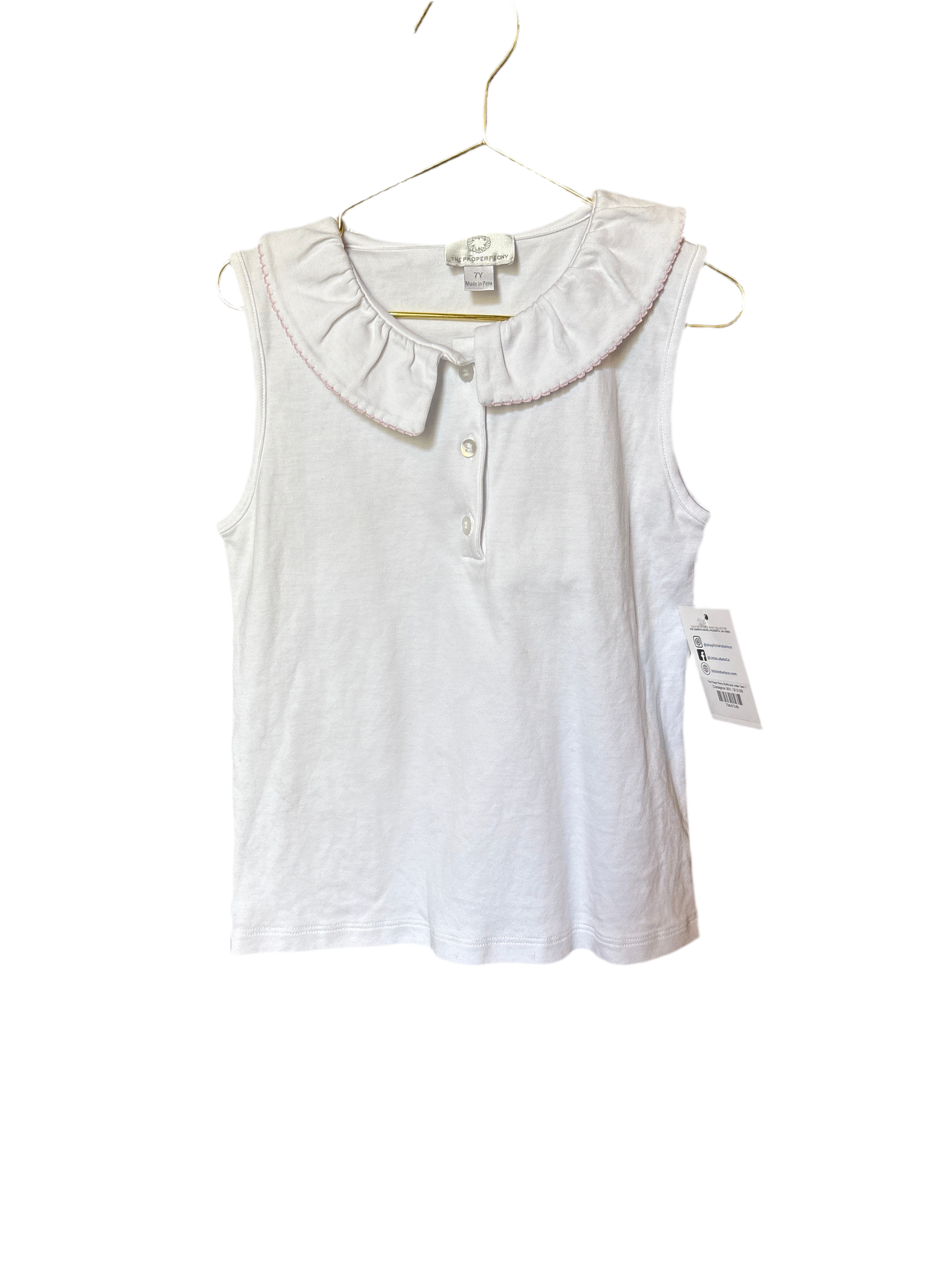 The Proper Peony Ruffle pink collar Tank 7