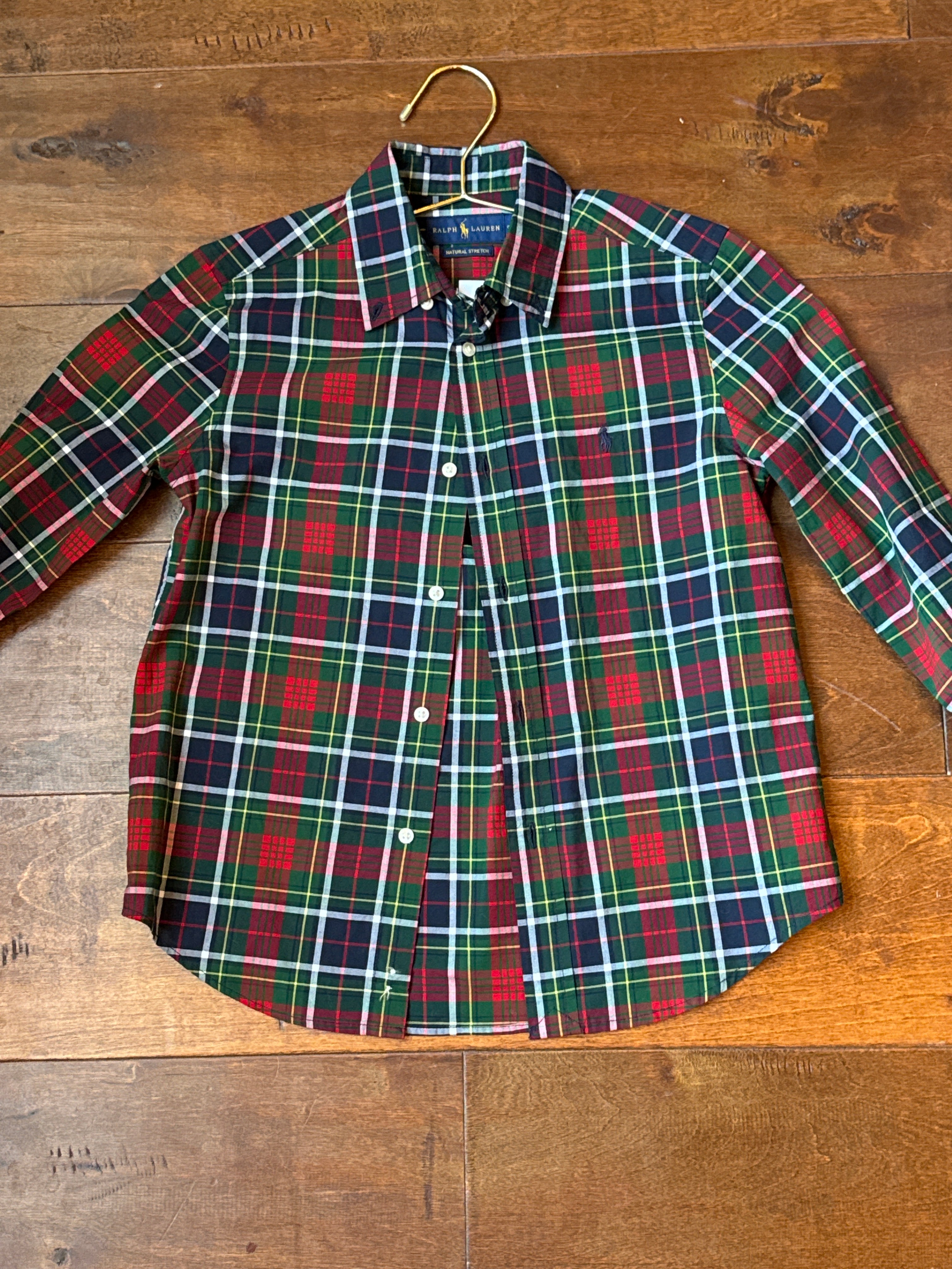 RL Christmas Plaid LS Polo 7