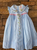 Cecil & Lou Emb Blue Floral Bud Dress 24M