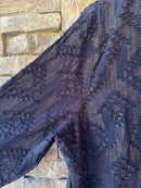 Black and Gold Tiki Collared LS Top XL