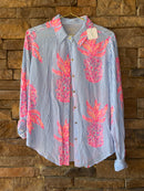 Lilly Pulitzer Striped Tropical Ls Shirt M