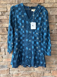 Anna Cate Emma Dress in Blue Block S