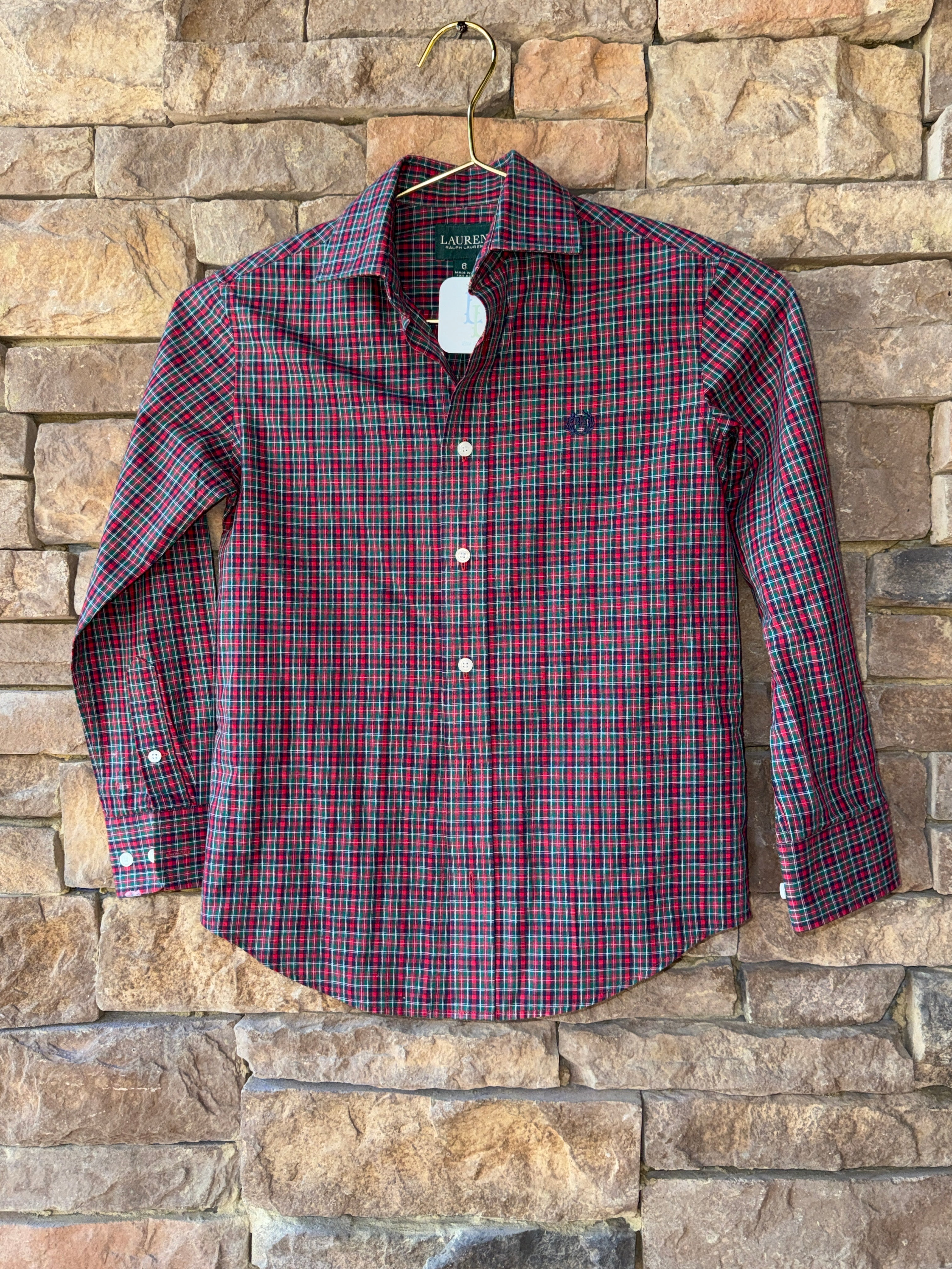 RL Red Green Plaid Ls Button Down 8