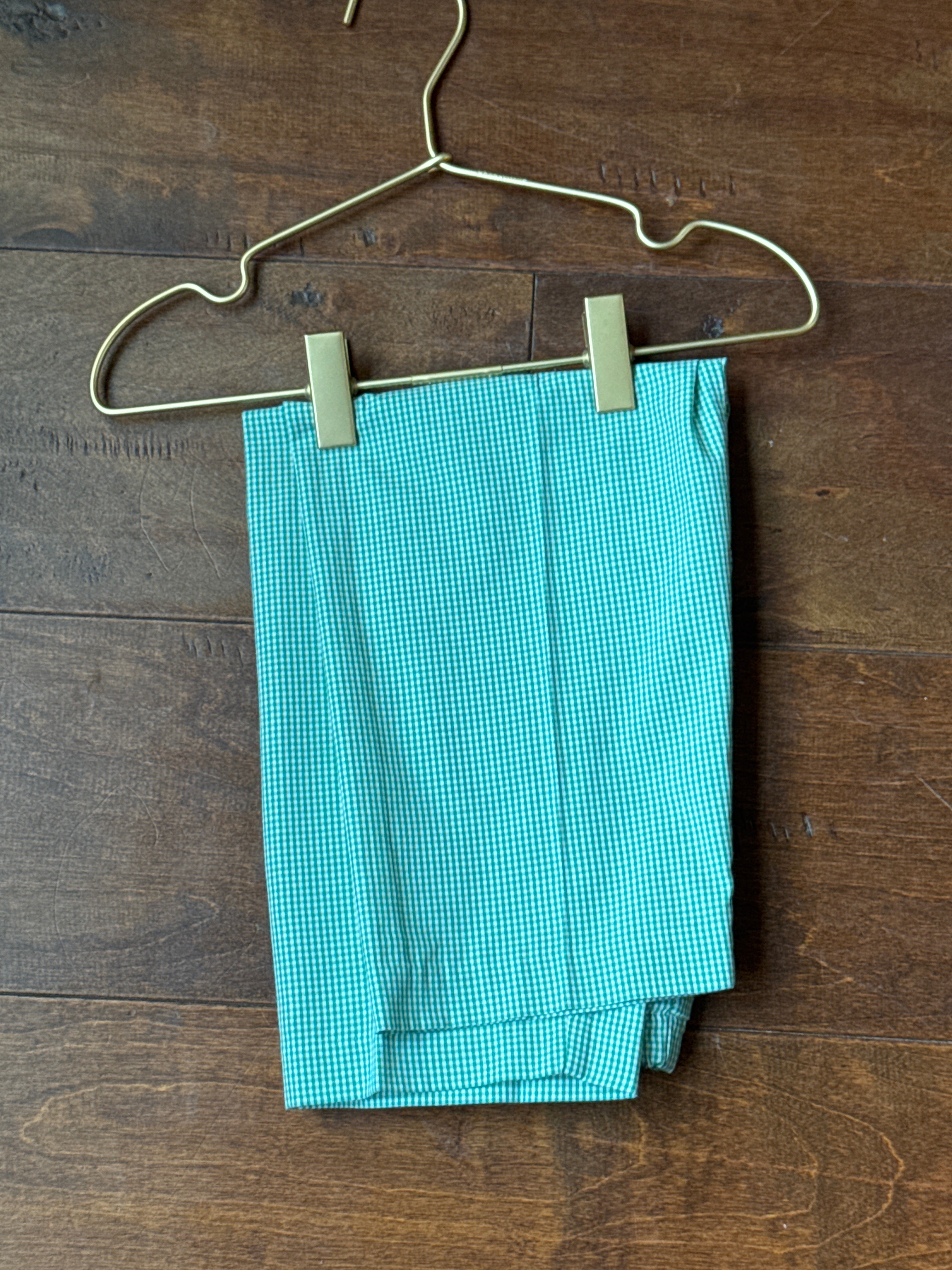 Smocked Auctions Green Gingham Pant 4T