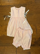 Bella Bliss Two Piece Pink Tie Bloomer Set 24M