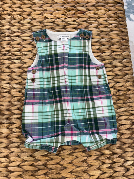 Janie & Jack Plaid Bubble 0-3M