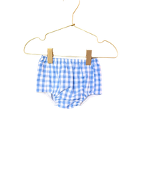Blue Gingham Diaper Cover 6m