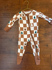 Little Sleepies Reindeer and Santa Footie 3/6m