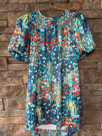 Umgee Leopard Floral Mini Dress S