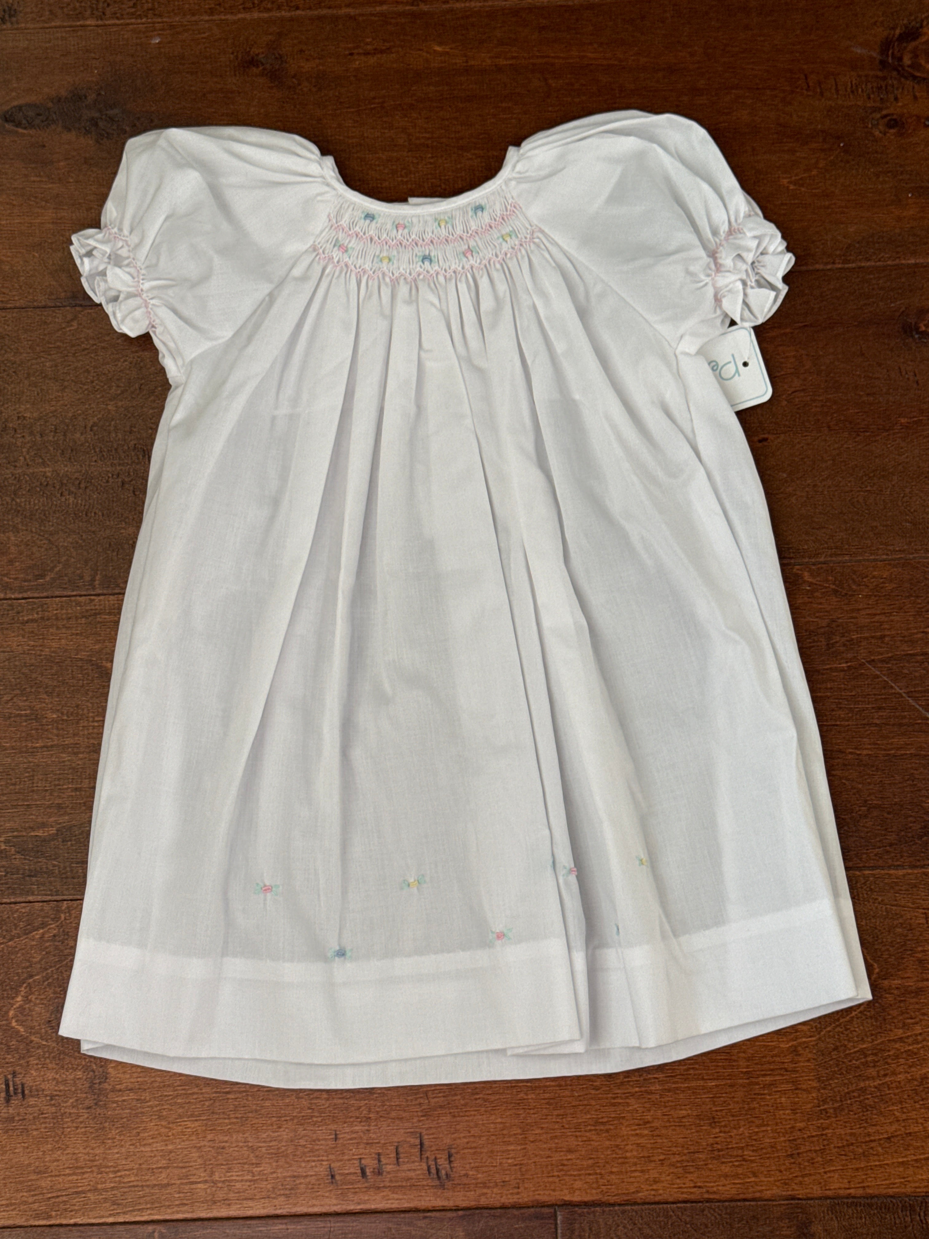 Petit Ami Smocked White Floral Dress 9M