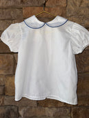 Kellys Kids Blue Trim Collared Ss Top 2T