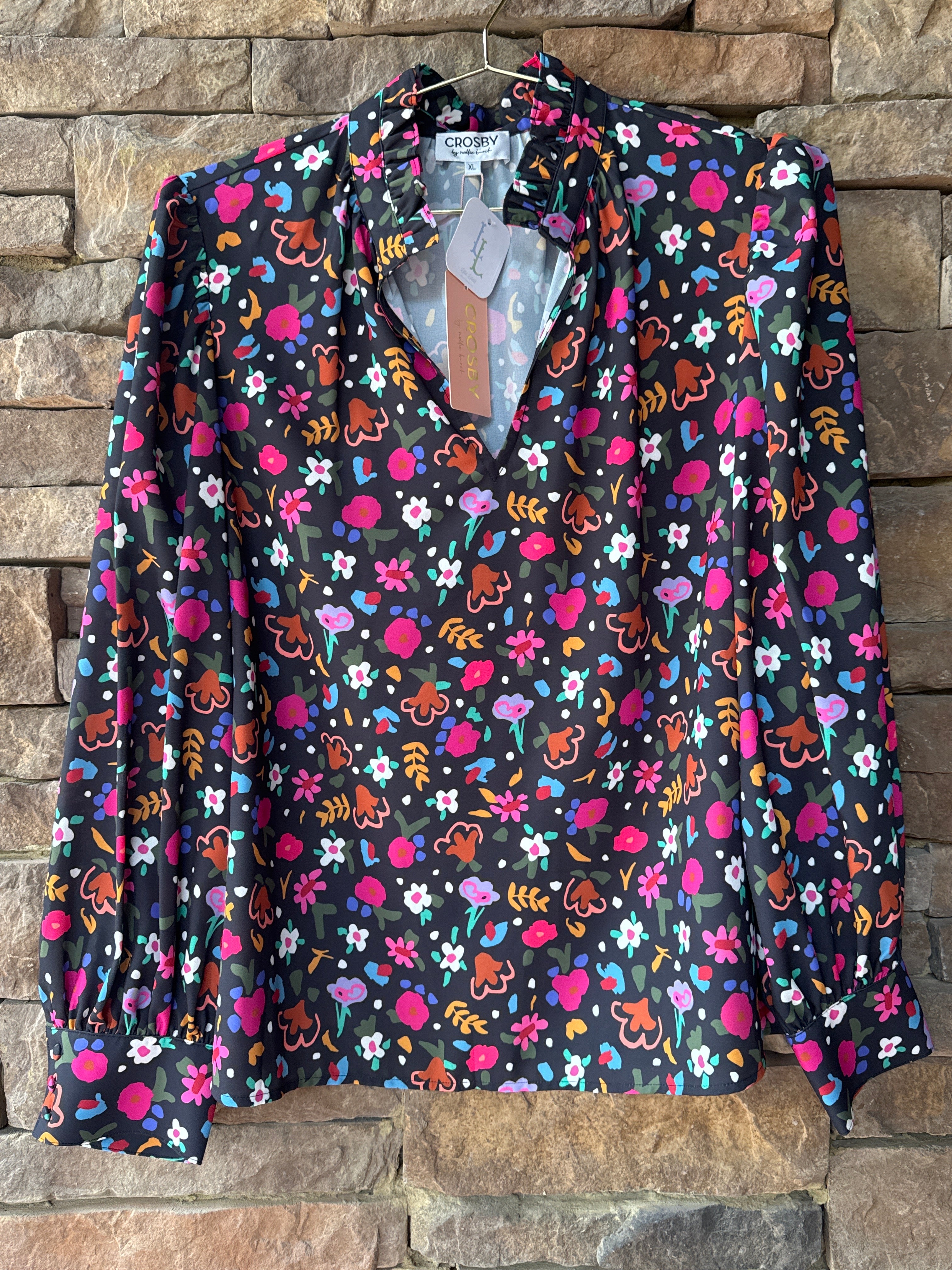 Crosby Lyla Top Floral XL