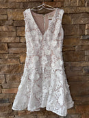 BHLDN Sleeveless 3D Floral V Neck Swing Mini Dress 4