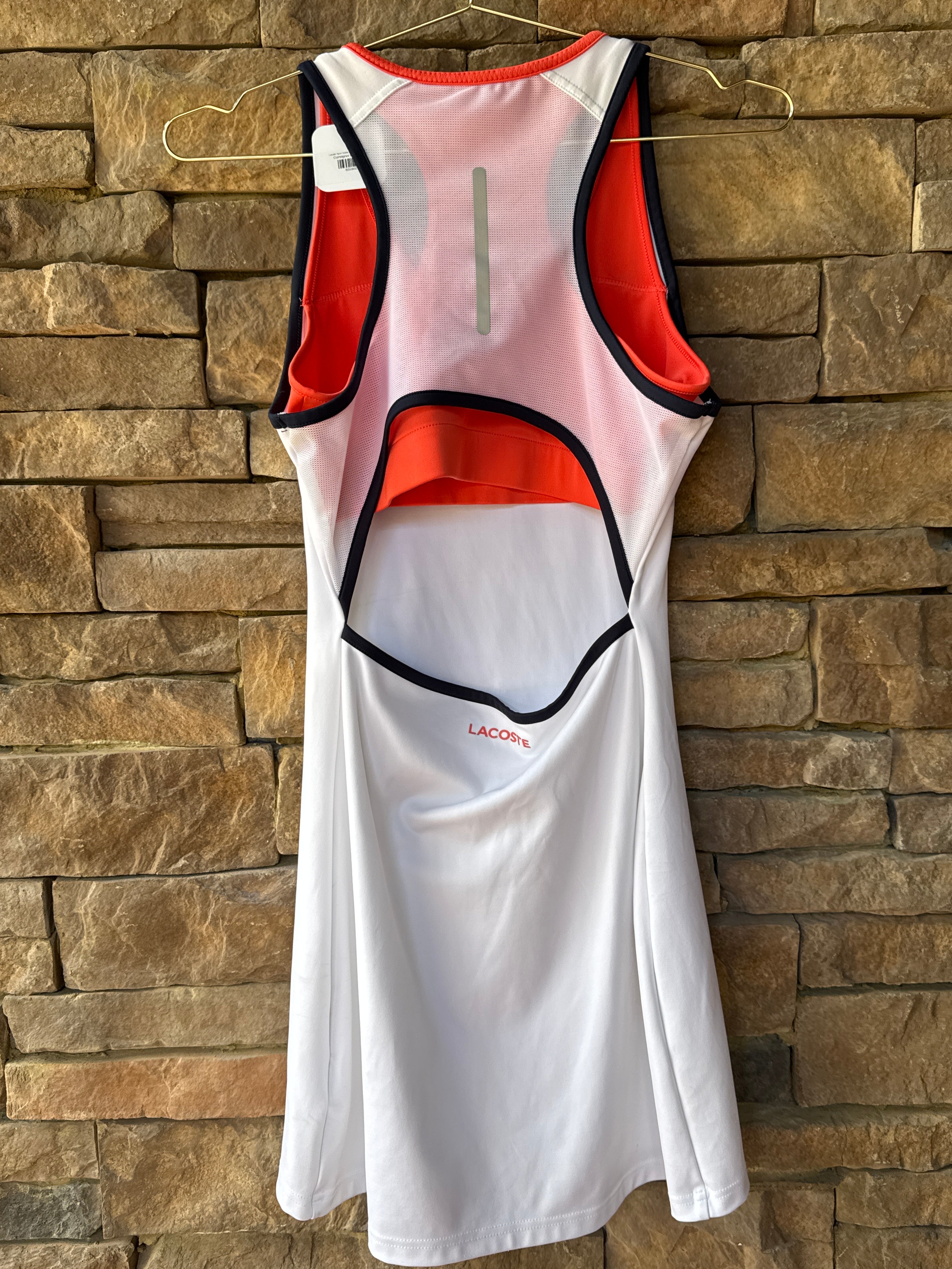Lacoste Sport Tennis Dress Open Back Size 38 Medium