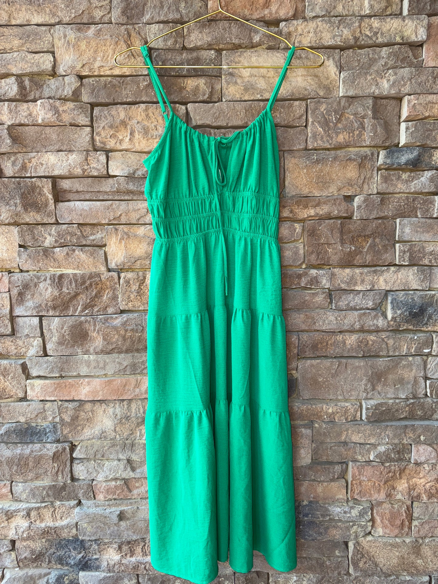 Monteau Strappy Green Maxi Dress L