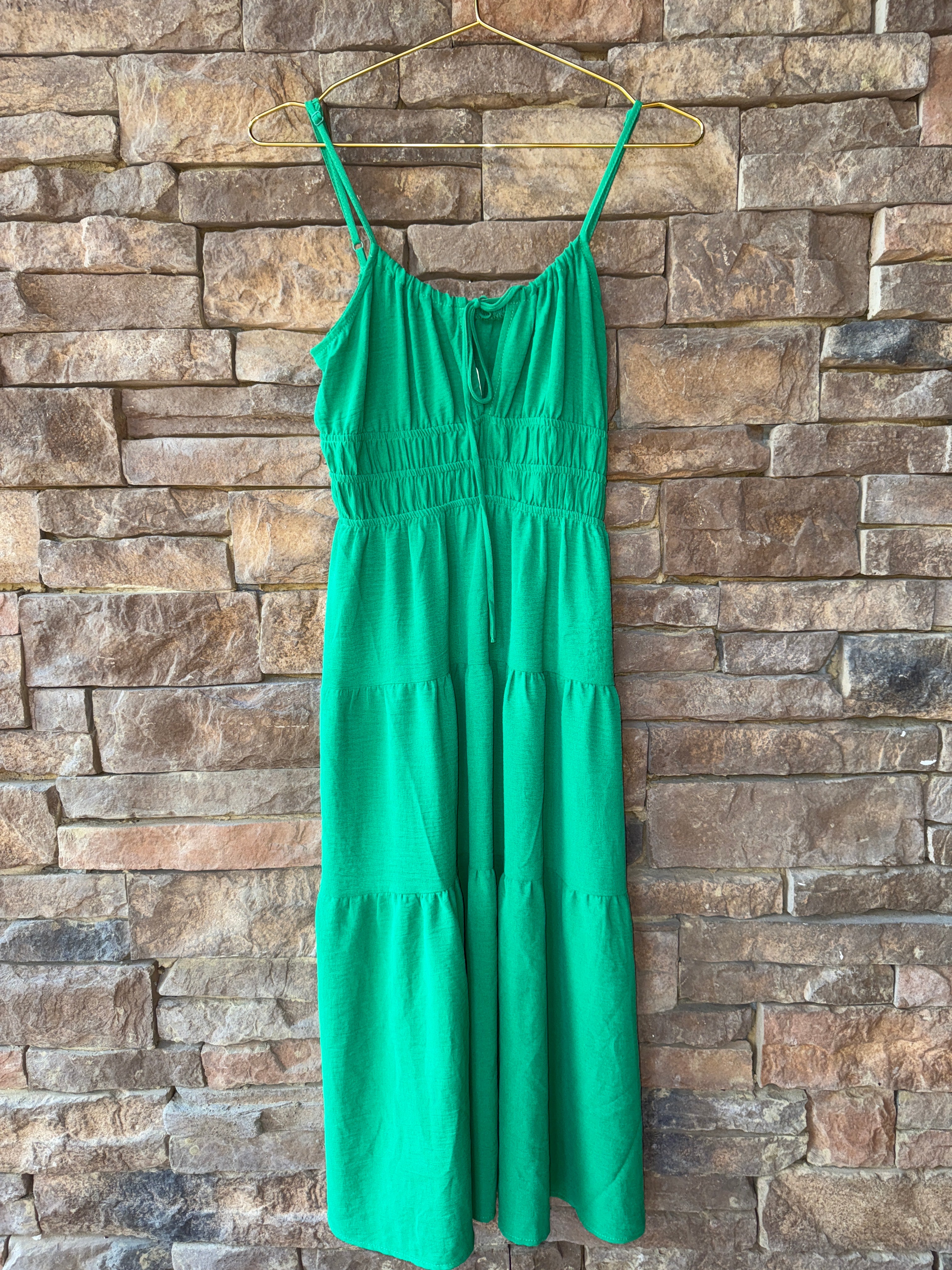Monteau Strappy Green Maxi Dress L