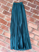 Jade Emerald Pleated Maxi Skirt XL