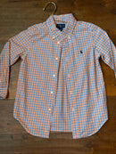 RL LS Orange and Blue Stripe Polo 6