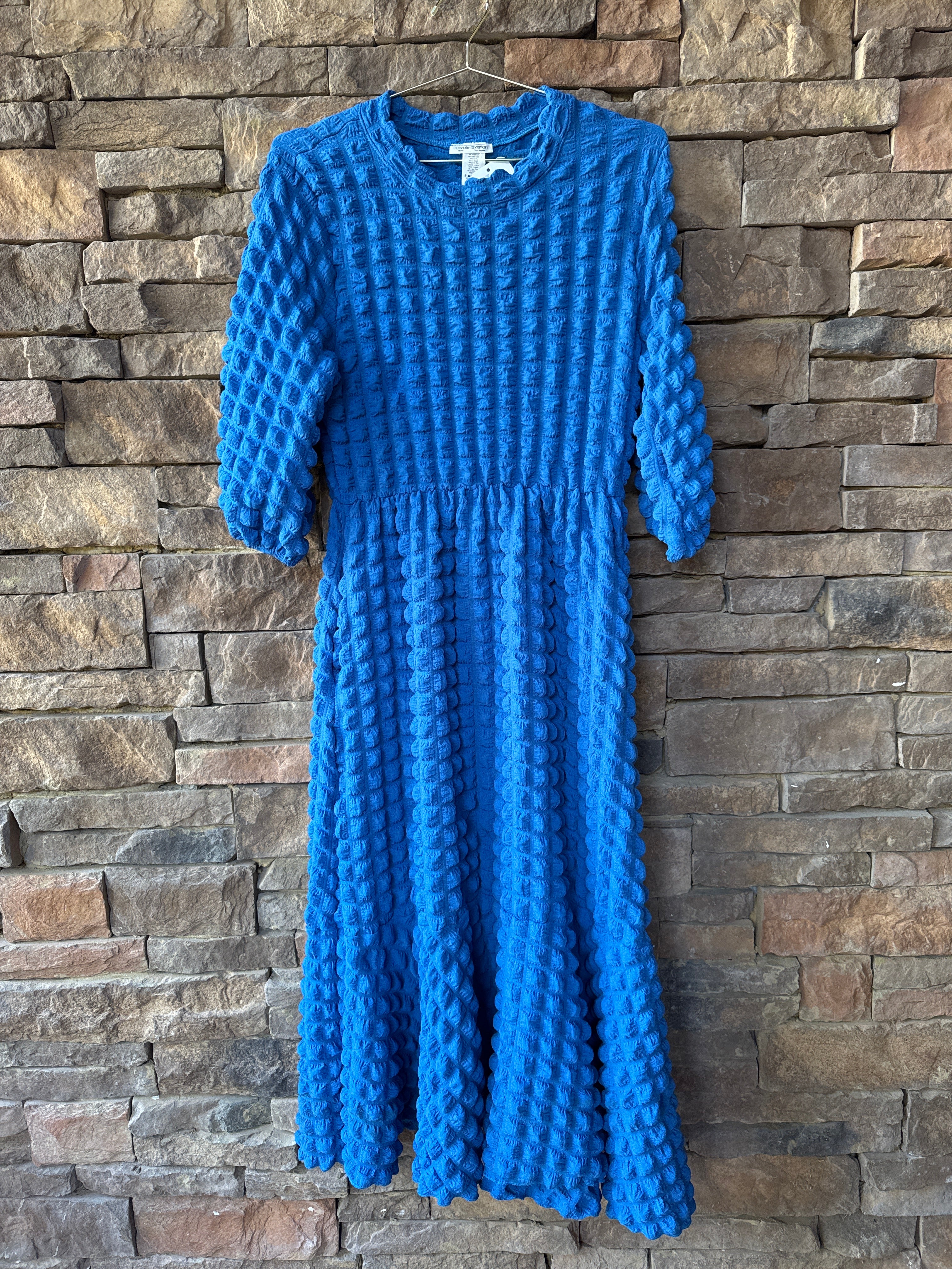 Carole Christian Blue Puff Dress M