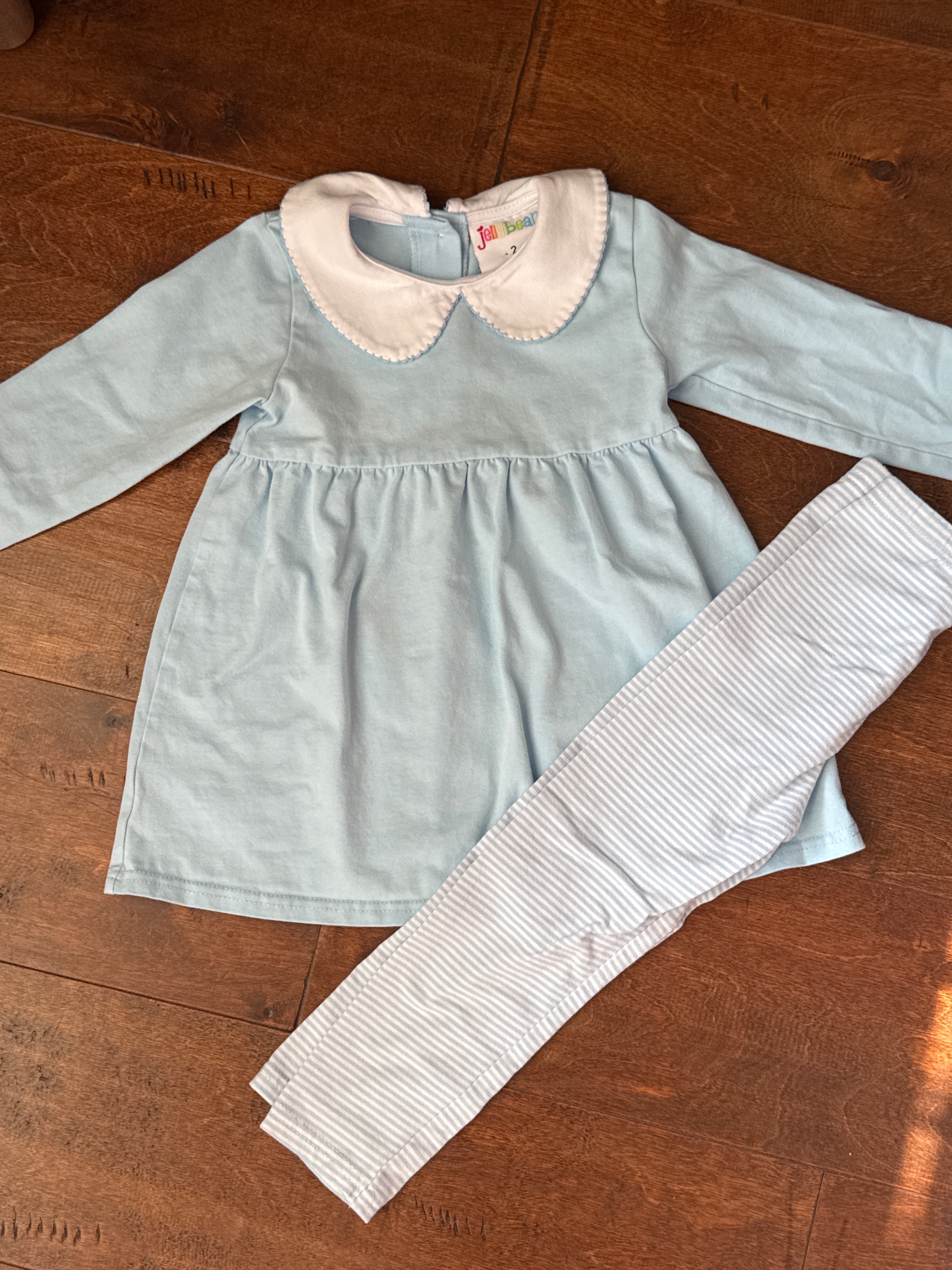 JellyBean Blue Striped Bloomer Set 2T