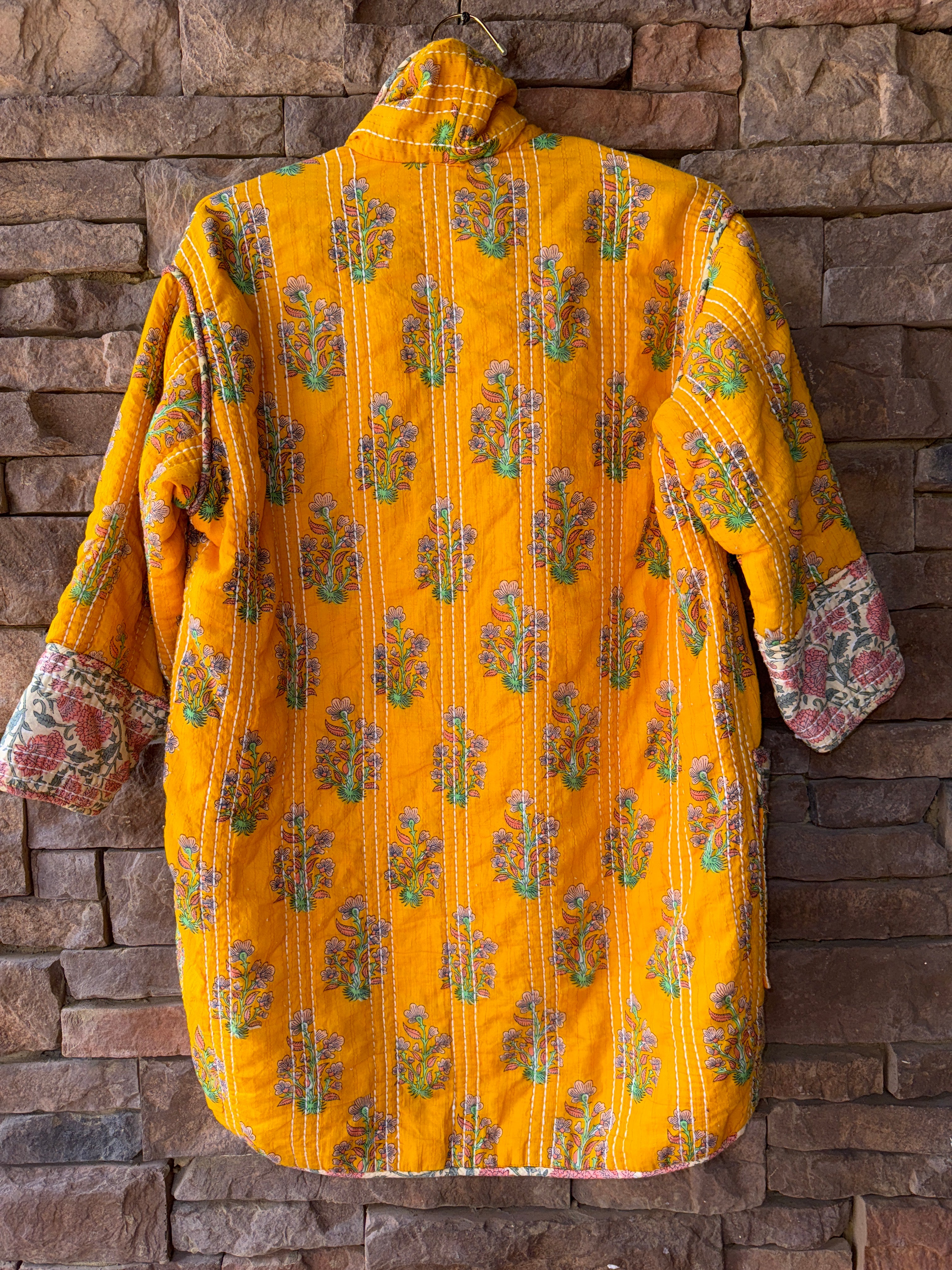 Free People X Llani Sunray Kimono Duster Jacket in Vintage Yellow XS