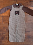 Royal Kids Brown Gingham Lion Longall 3T