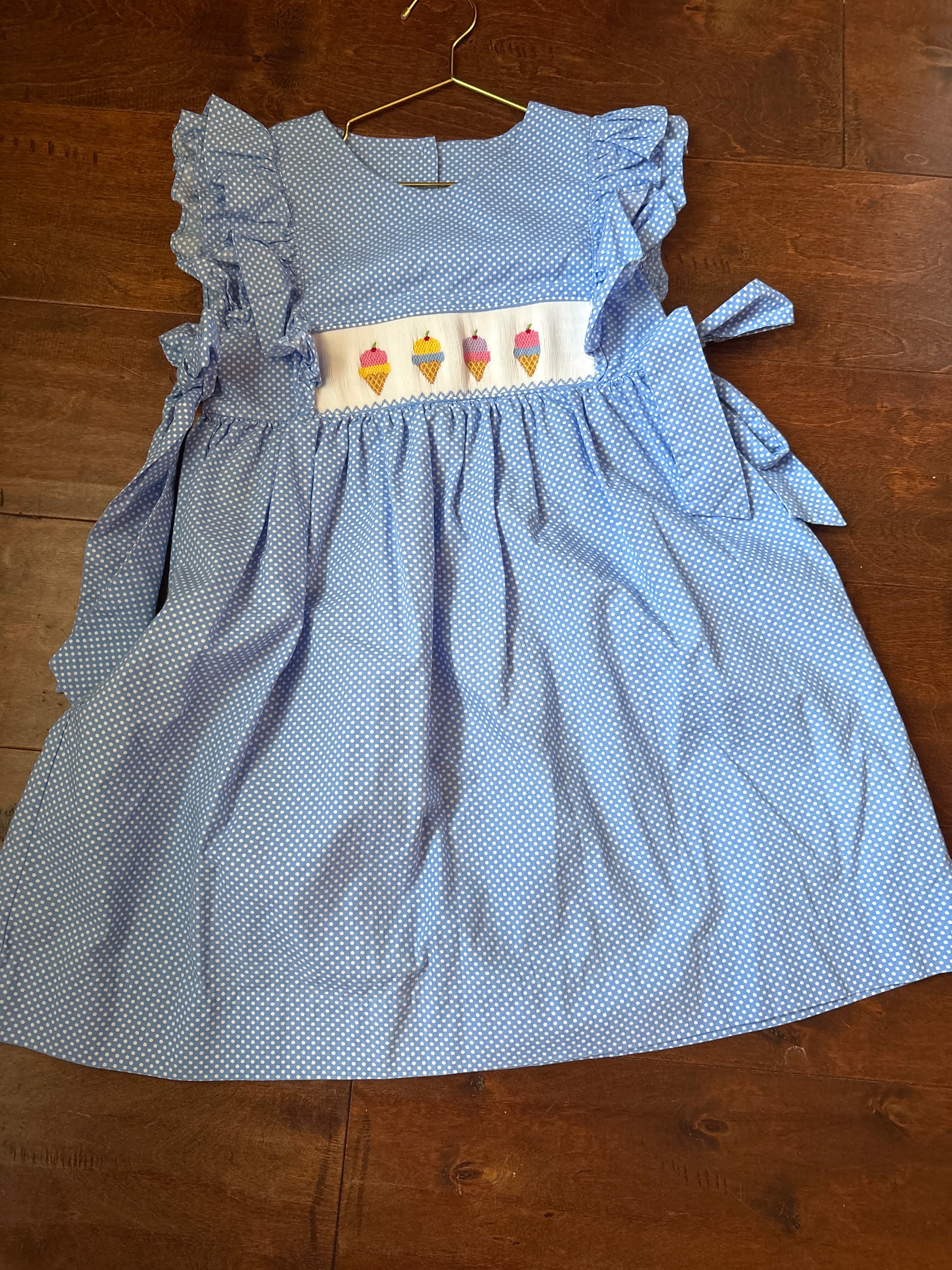 Stitchy Fish Ice Cream Smock Dress 7