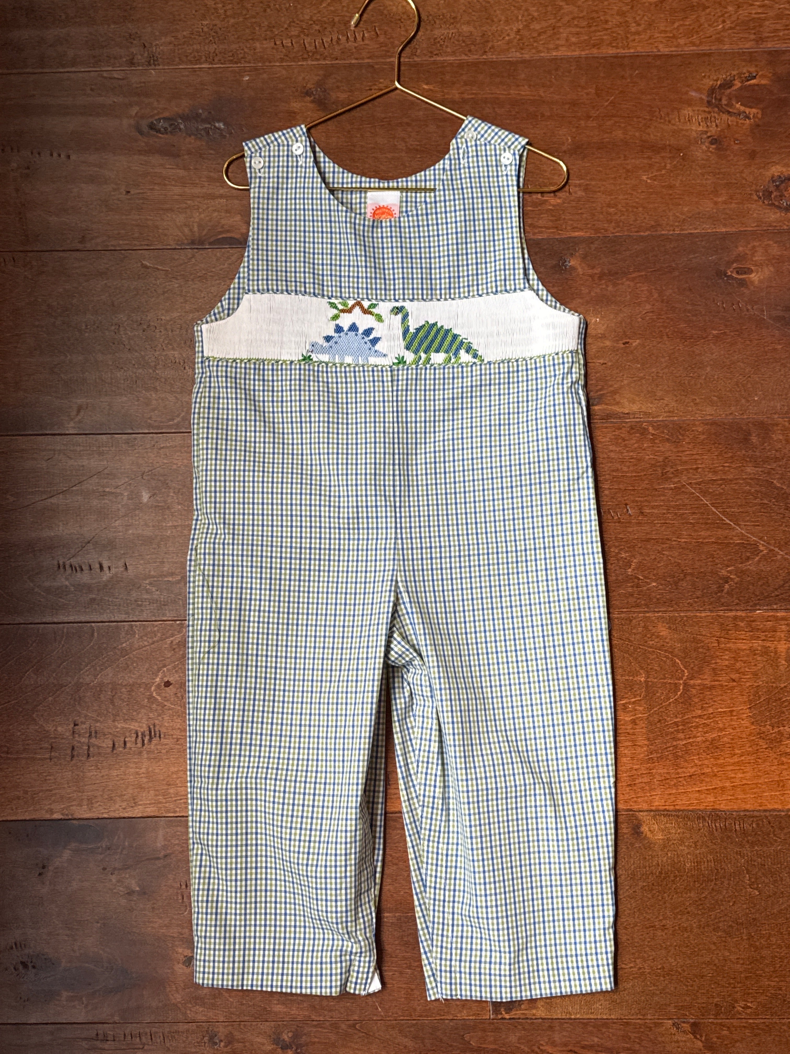 Southern Sunshine Smocked Dino Longall 2T