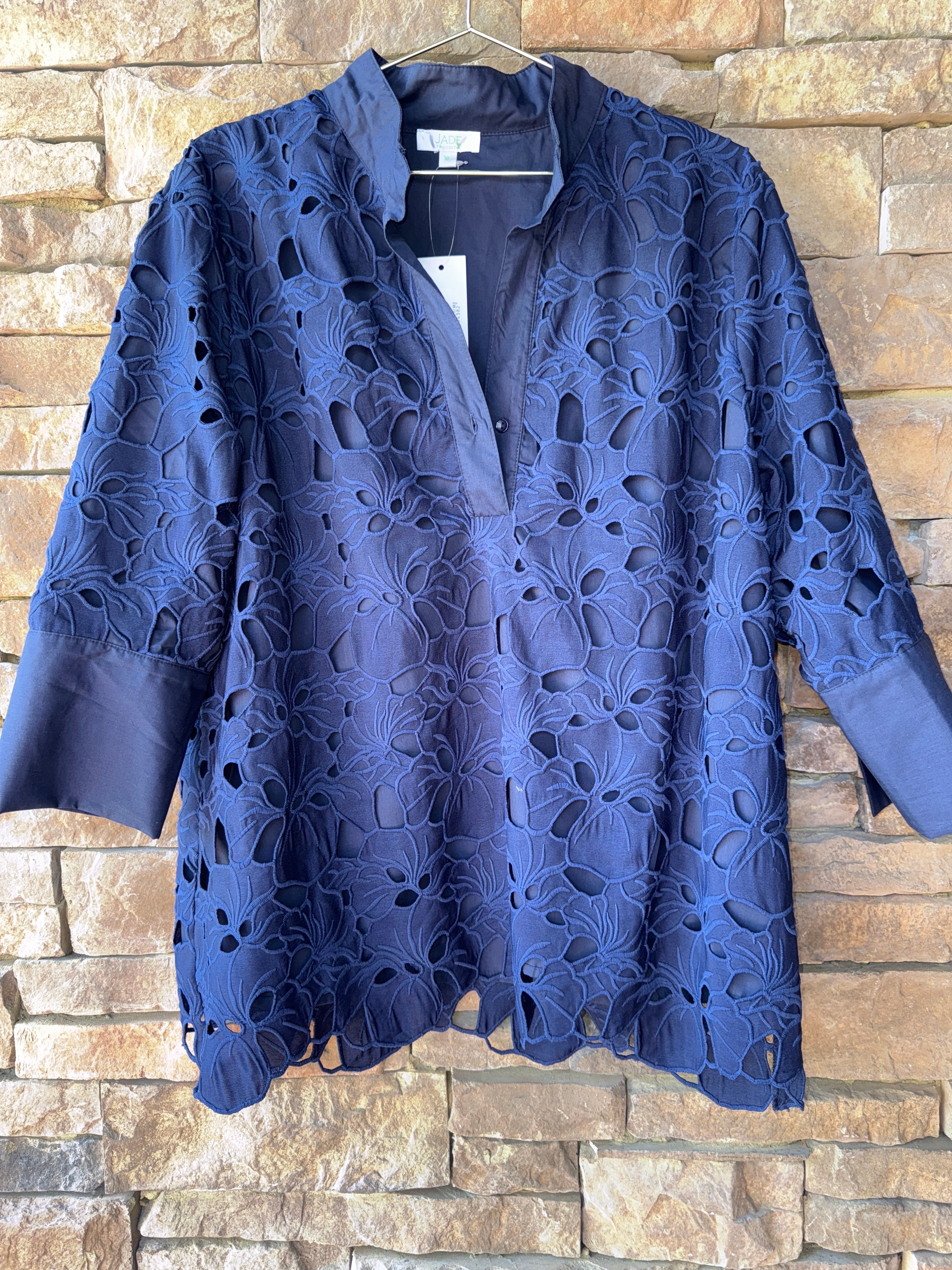 Jade Lace Navy Tunic XL