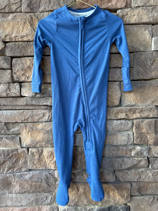 Copper Pearl Blue Ribbed Zipper 12-18M