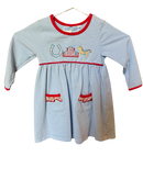 Trotter Street Kids Horse Striped Dress