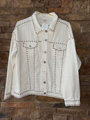 POL Denim White Studded Jacket M