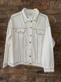 POL Denim White Studded Jacket M